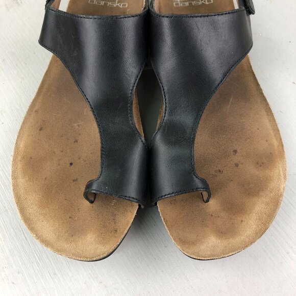 Dansko Women's Size 39 (8.5-9) Reece Black Waxy Leather Slingback Sandals - Picture 5 of 16